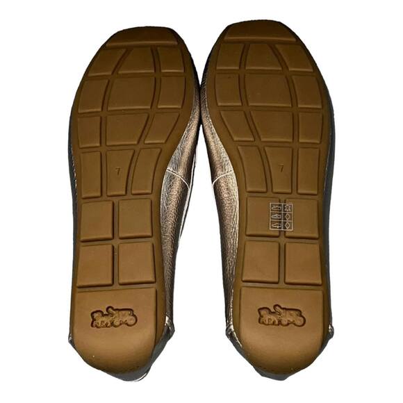 Coach Metallic Gold Leather Marley Driving Loafers Size 7 Slip On New - Picture 6 of 7